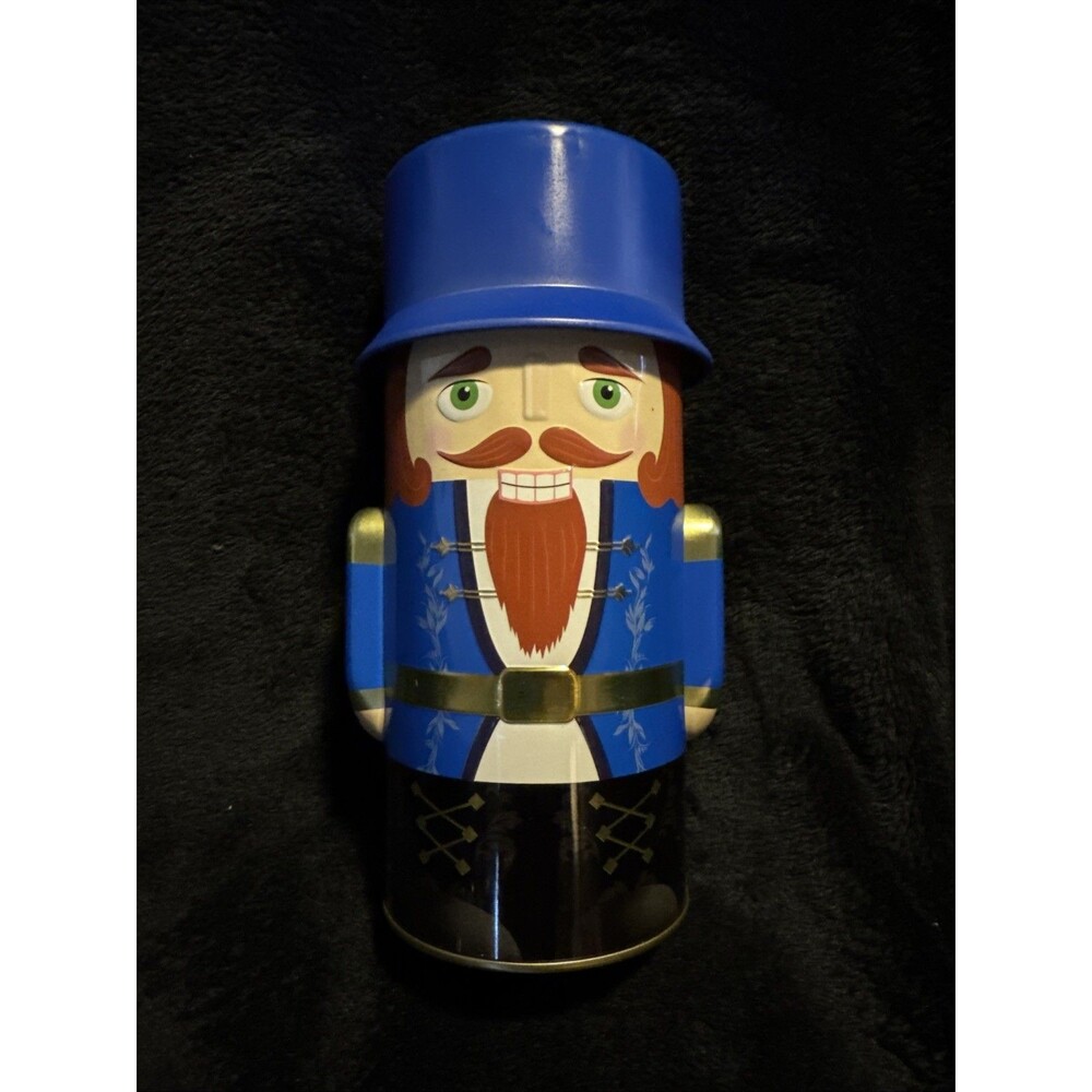 Vintage 90s Harry London Nutcracker Soldier Collectible Advertising Tin Box Blue